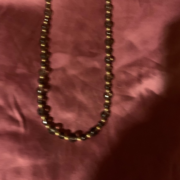 14k Set Smokey topaz Necklace & leverback earrings  estate piece - Picture 7 of 10